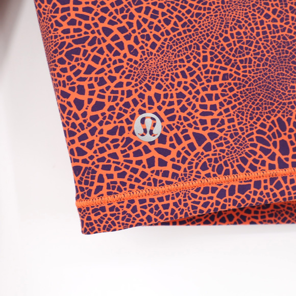 Lululemon Wunder Train Cropped Long Sleeve Crackle Glazed Vintage Orange Sz 4 - Picture 3 of 6